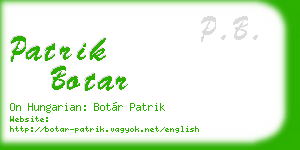 patrik botar business card
